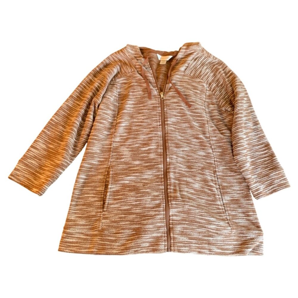 Christopher & Banks Womens Long Sleeve Zip-Up Knit Jacket Size Large